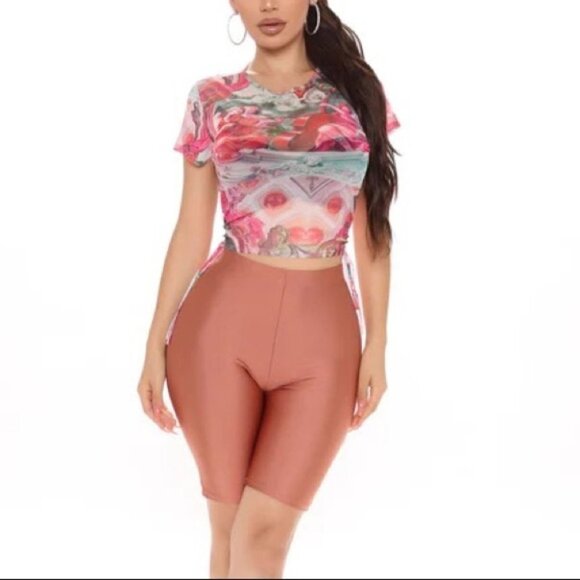 Fashion Nova Serenade me pink sheer crop top drawstring sides Small angels - Picture 16 of 16